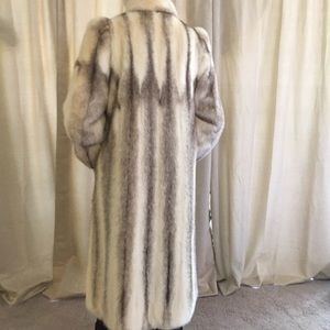 Full length mink cream colored fur coat